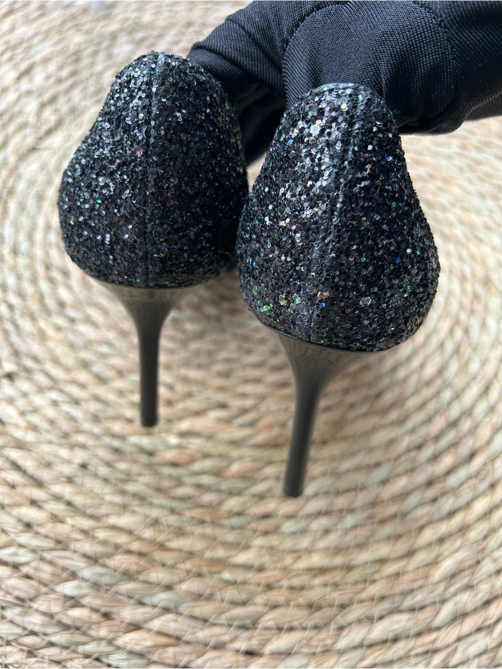 🚩steal Jimmy Choo Black Multi-Glitter Pointed Toe Pumps - Picture 7 of 9